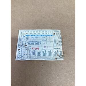 VTG The Pullman Company Passengers Cash Fare Check #85294 To Philadelphia